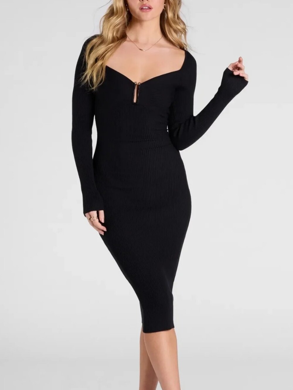Windsor Black Sweater Midi Dress